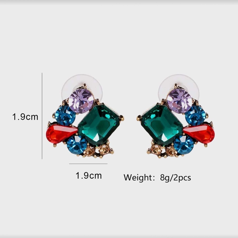 ✨NEW Crystal Elegant Multicolor Gemstone Earrings - Picture 2 of 6